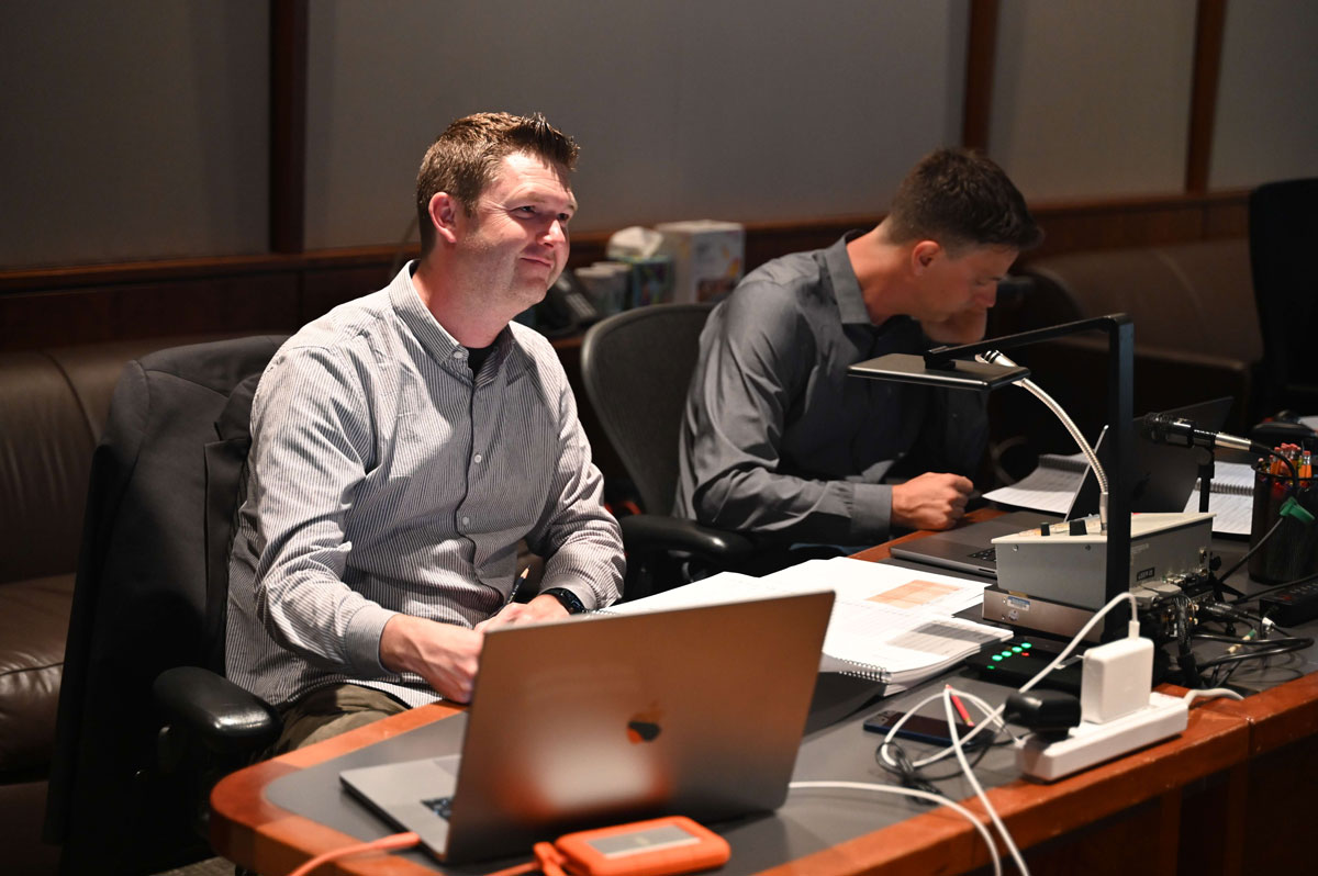 Jonathan Beard in co-producing a session.