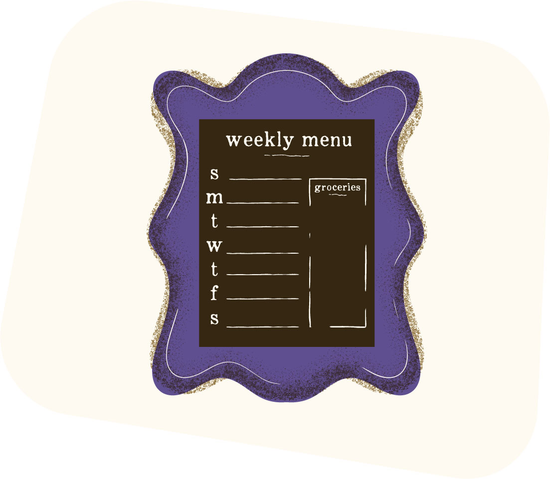 Illustration of weekly planner.