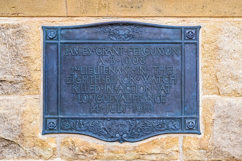 JAMES GRANT FERGUSSON, A-B-1908, 2ND LIEUTENANT IN - THE -EIGHTH-BLACK-WATCH-KILLED-IN -ACTION -AT-LONGUEVAL- FRANCE,  14- JULY-1916