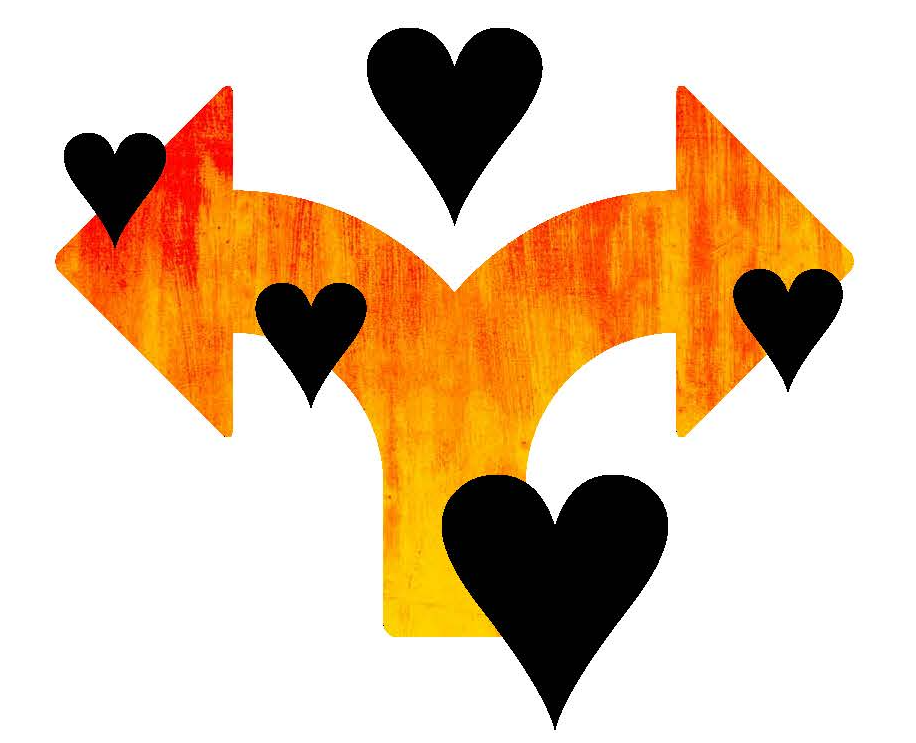 Illustration of arrows and hearts.